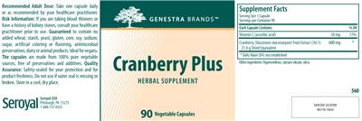 Cranberry Plus label