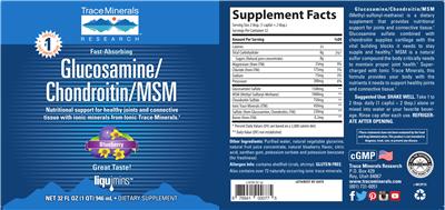 Glucosamine/Chondroitin/MSM Blueberry label