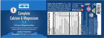 Complete Calcium & Magnesium 1:1 label