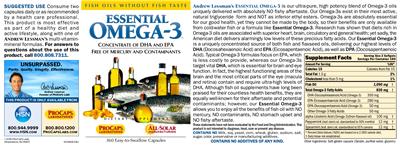 Essential Omega-3 Natural Mint label