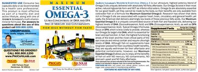 Maximum Essential Omega-3 Natural Mint label