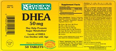 DHEA 50 mg label