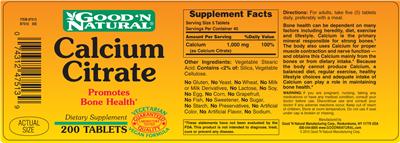 Calcium Citrate label