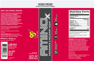 Amino X Fruit Punch label