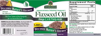 Flaxseed Oil 1,000 mg label