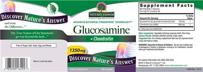 Glucosamine + Chondroitin 1350 mg label