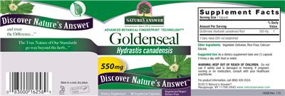 Goldenseal 550 mg label