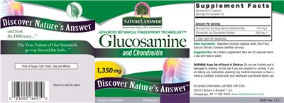 Glucosamine And Chondroitin 1,350 mg label