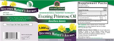 Evening Primrose Oil 1,000 mg label