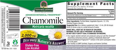 Chamomile 2,000 mg label