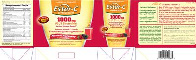 Ester-C Effervescent 1000 mg Natural Raspberry label