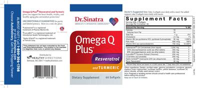 Omega Q Plus Resveratrol and Turmeric label