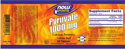 Pyruvate 1000 mg label