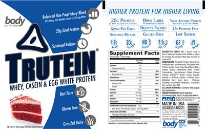 Trutein Red Velvet Cake label