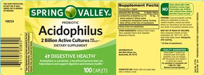 Probiotic Acidophilus label