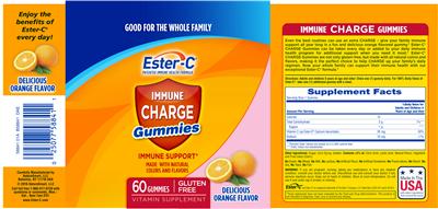 Ester-C Immune Charge Gummies Orange Flavor label