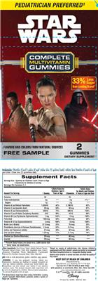 Star Wars Complete Multivitamin Gummies label