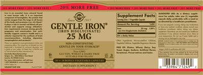 Gentle Iron 25 mg label