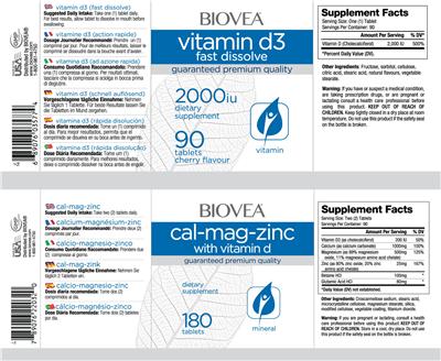 Vitamin D3 Fast Dissolve 2000 IU Cherry Flavour label