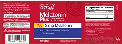 Melatonin Plus label