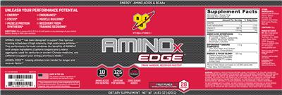 AminoX Edge Fruit Punch label