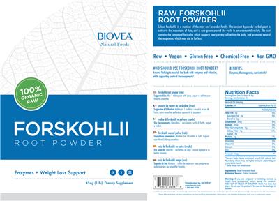 Forskohlii Root Powder label