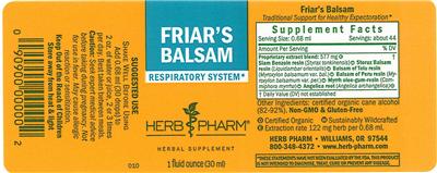 Friar's Balsam label