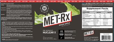 Pre-Workout Nuclear X Sour Apple label