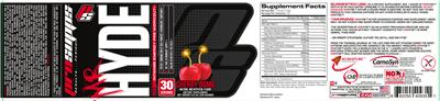 Mr Hyde Intense Energy Pre Workout Cherry Bomb label