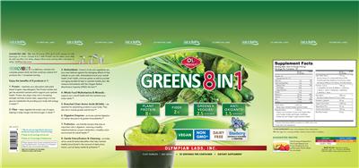 Greens 8 In 1 Blueberry label