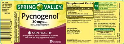 Pycnogenol 30 mg label