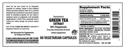 Green Tea Extract label