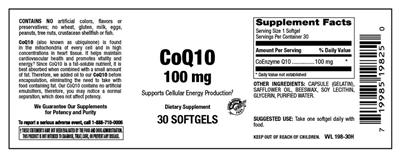 CoQ10 100 mg label