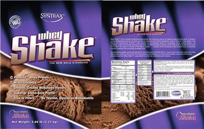 Whey Shake Chocolate Shake label