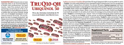 TruQ10-QH Ubiquinol 50 label