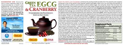 Green Tea EGCG & Cranberry label