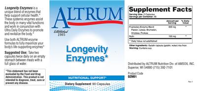 Longevity Enzymes label