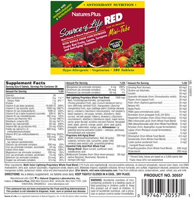 Source Of Life Red Mini Tabs label