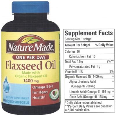 Flaxseed Oil 1400 mg label