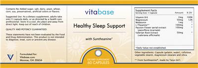 Healthy Sleep Support With Suntheanine label