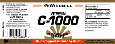 Vitamin C-1000 label