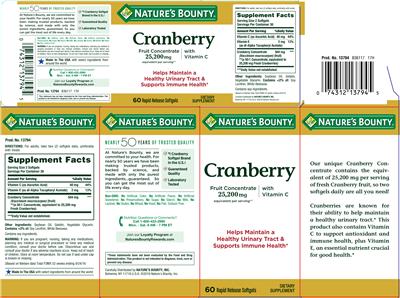 Cranberry with Vitamin C label