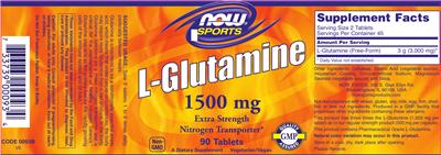 L-Glutamine 1500 mg label