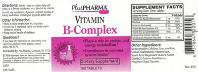 Vitamin B-Complex label