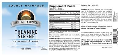 Theanine Serene label