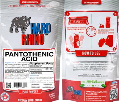 Pantothenic Acid label
