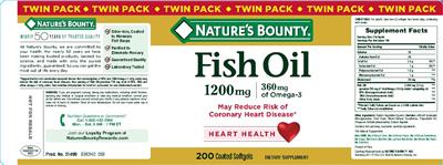 Fish Oil 1200 mg label