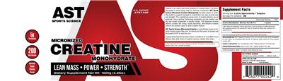 Micronized Creatine Monohydrate label