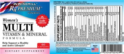 Women's Multi Vitamin & Mineral Formula label