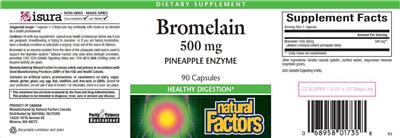 Bromelain 500 mg label
